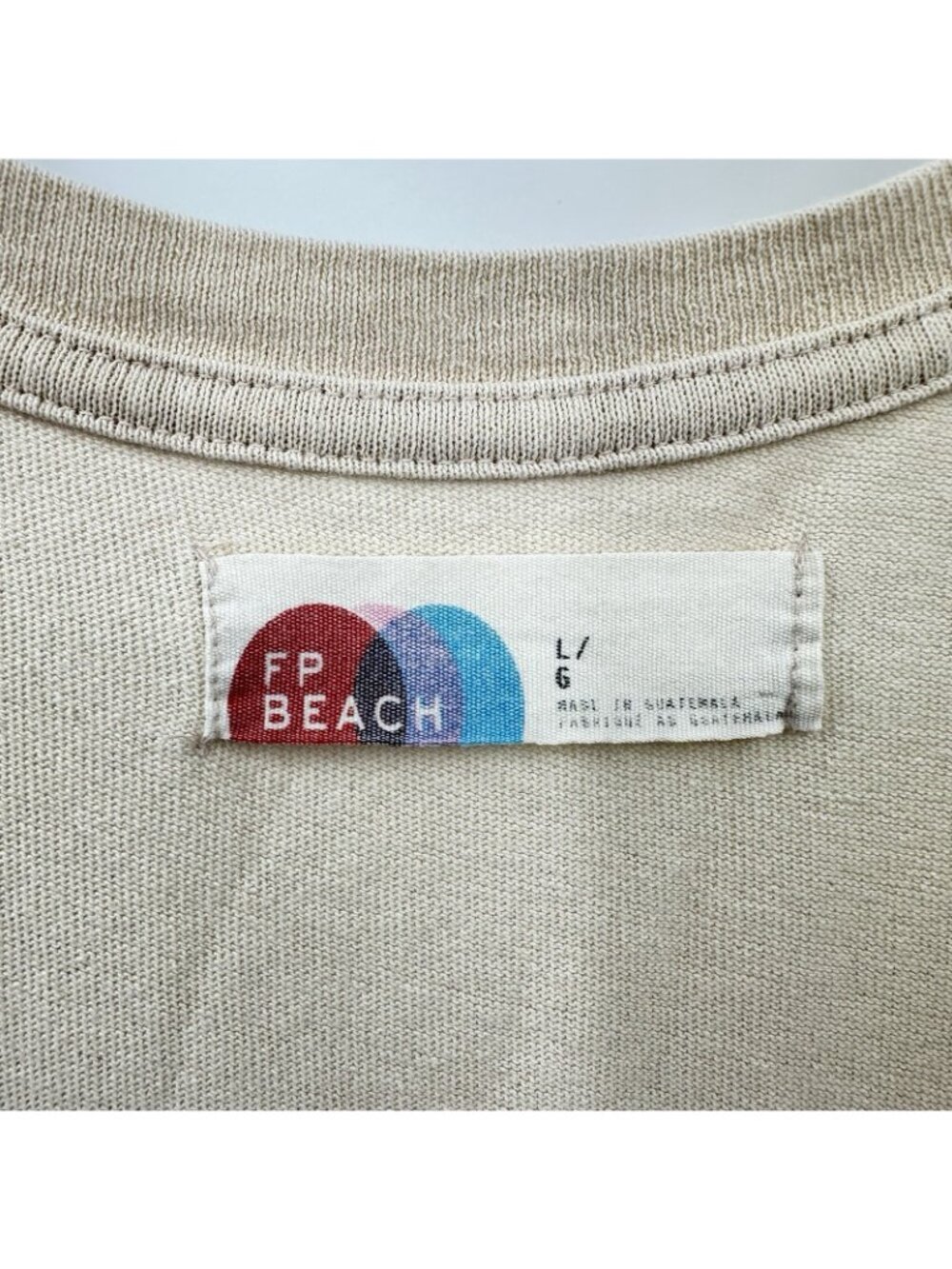 Free People Beach Meadow Tee Dress maxi cream LARGE boho retro chic summer vacay - Picture 11 of 13